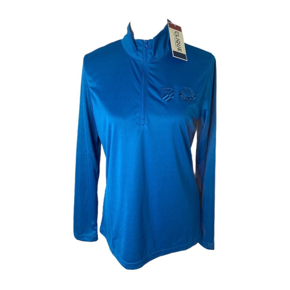 Clique Women’s Shirt Blue NFHS NIAAA Soccer 1/2 Zip Long Sleeve Size Medium